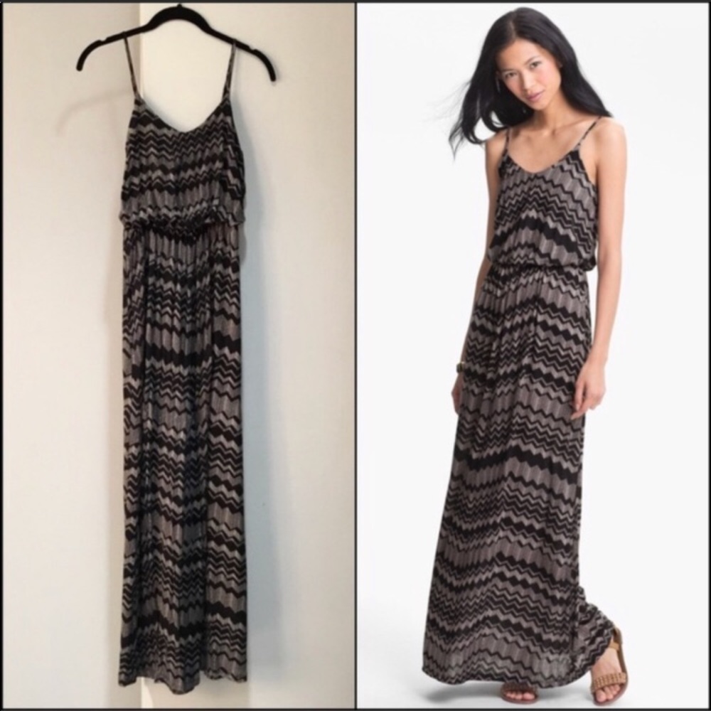 Nordstrom Lush knit zig zag stripe Maxi Dress